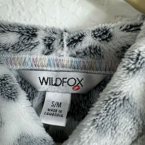 Wildfox Ultra Plush Hooded Lounger Soft Snow Leopard Size S/M - Picture 8 of 11
